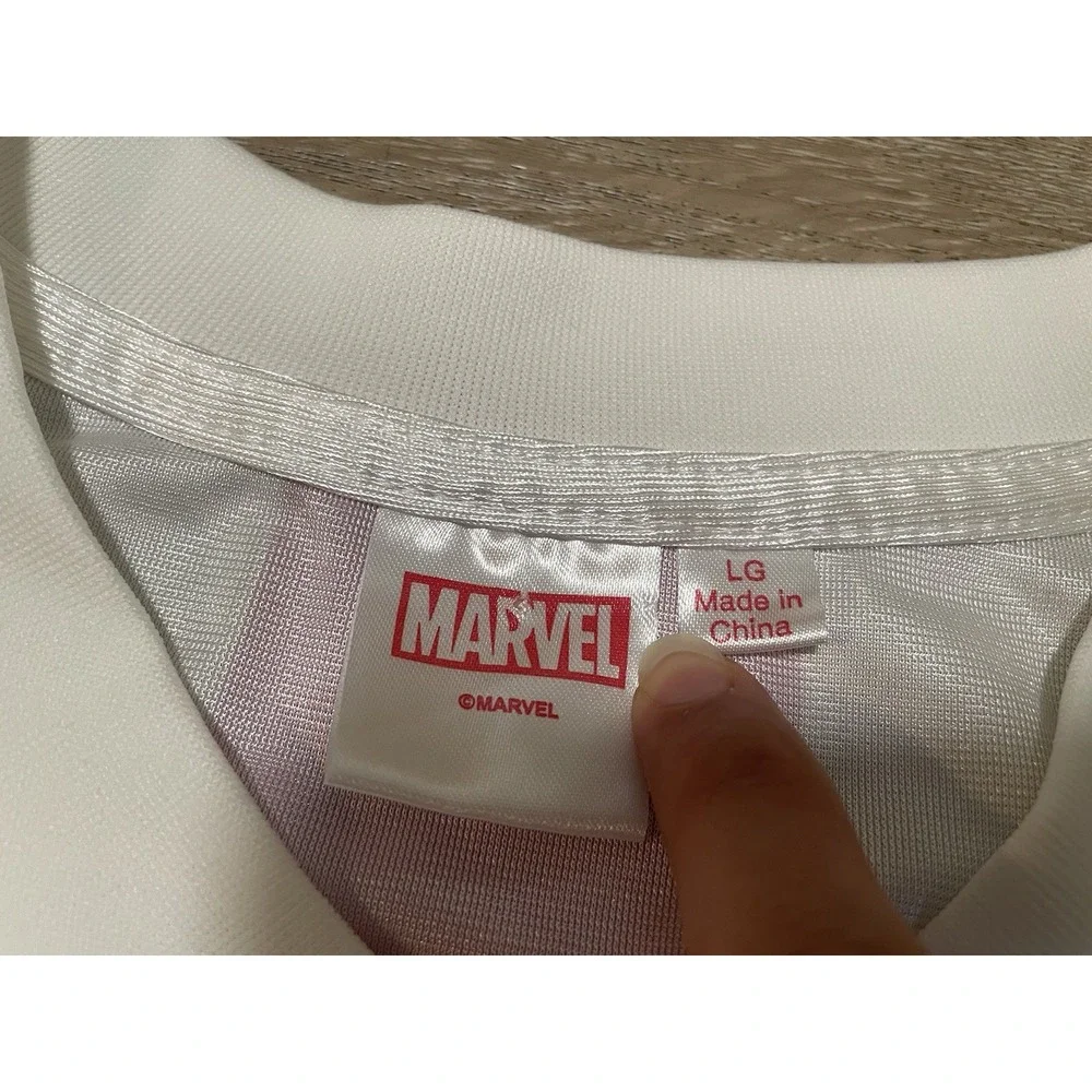 The Amazing Spider-Man Jersey Women's Sz L Oversized Pink Shirt Striped - Picture 3 of 7